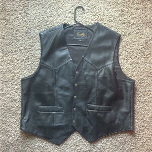 Scully Men's Classic Black Leather Vest